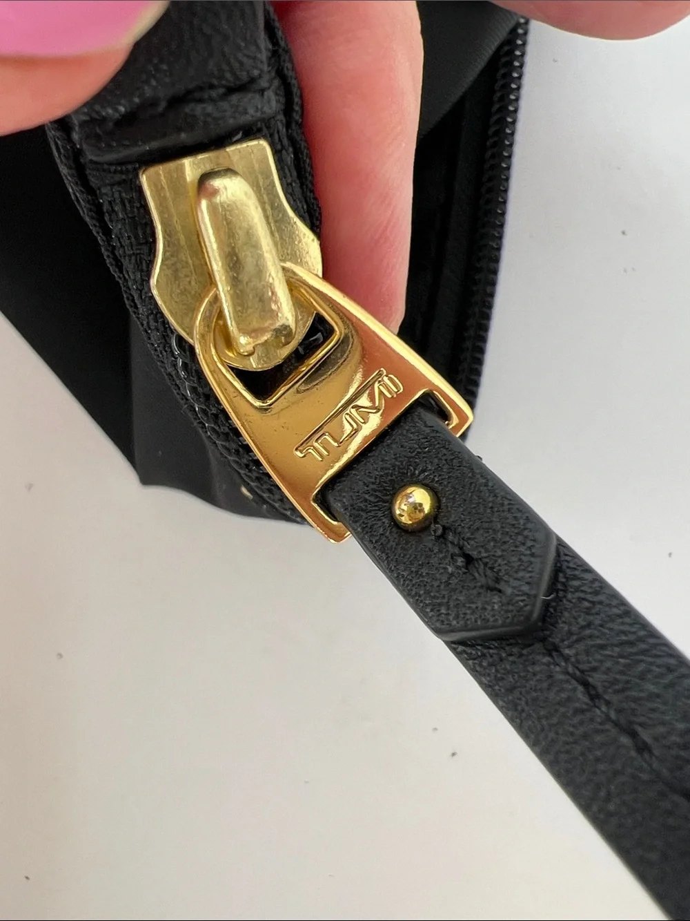TUMI Black Nylon Zip Pouch